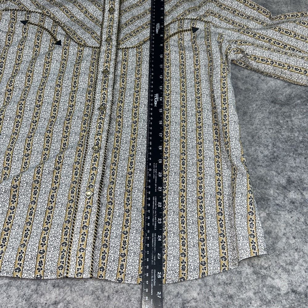 Panhandle Slim Pearl Snap‎ Women's M Black Tan Western Floral Embroidered Shirt - Picture 7 of 11